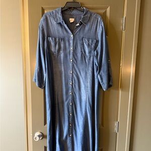 Chico's Blue Denim Maxi Dress